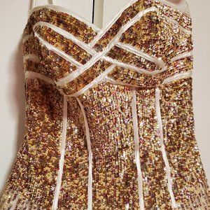 White Prom Dress with Sequins